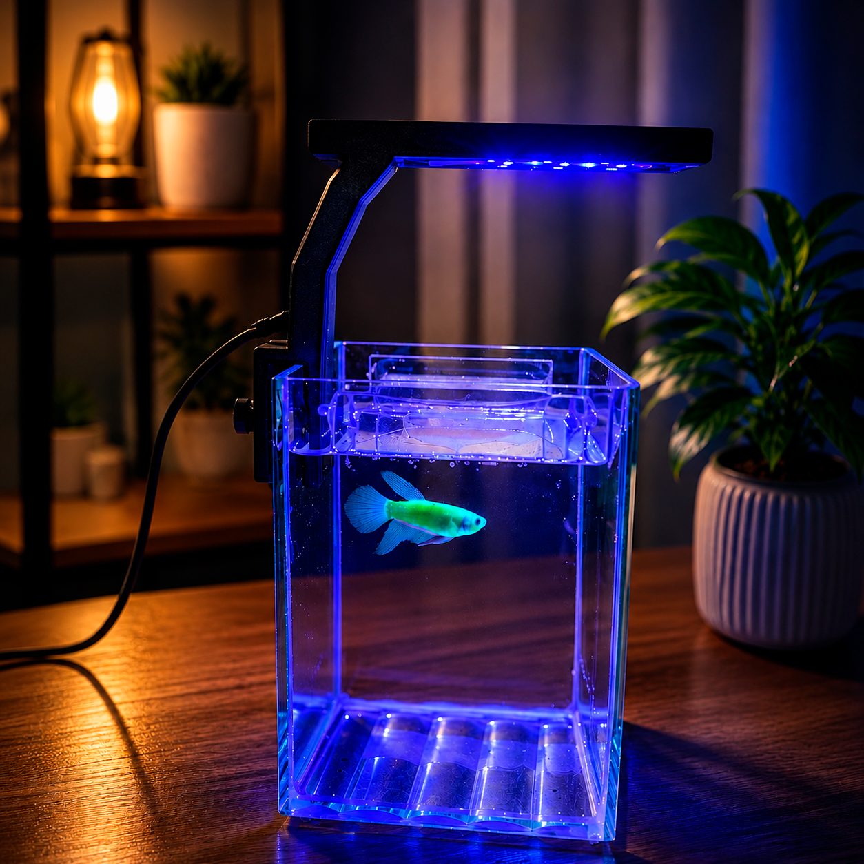 Luminária LED Posseidom Para Aquário Betta Até 15cm